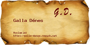 Galla Dénes névjegykártya